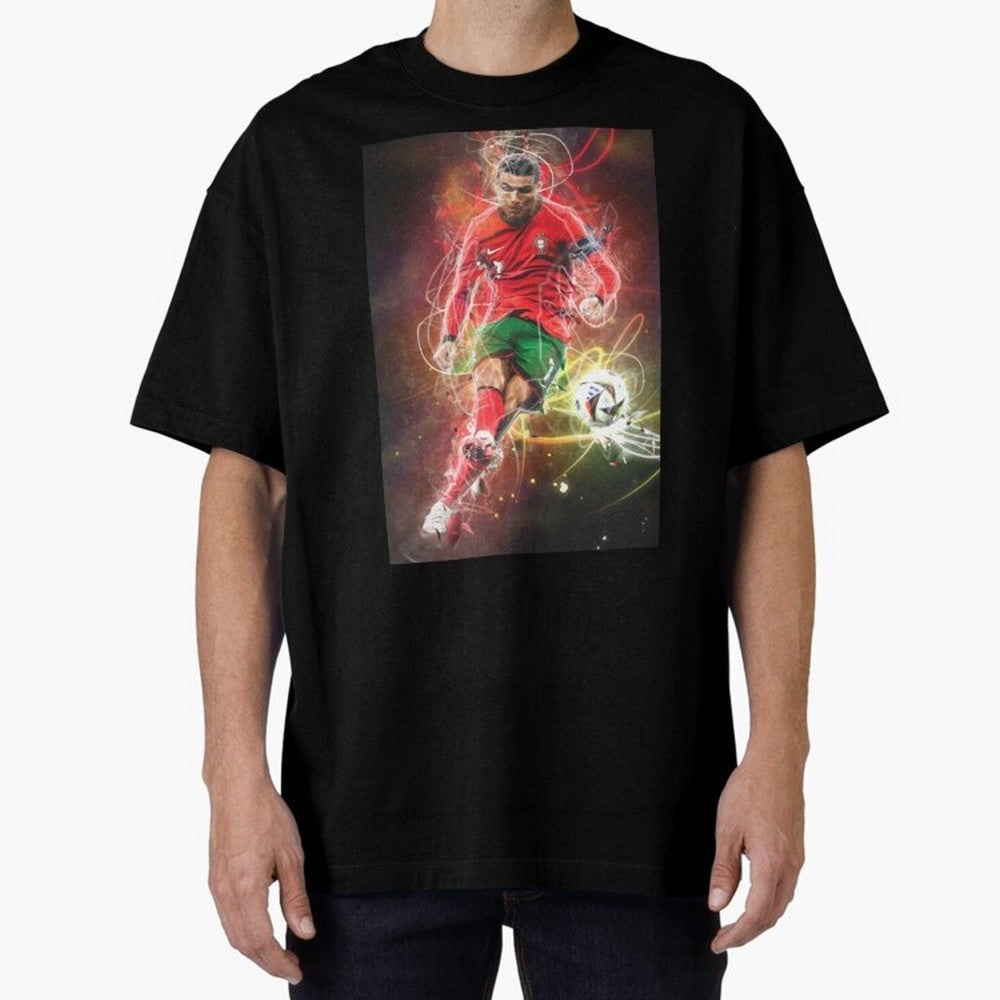 Cristiano Ronaldo Oversized T-Shirt Support Match Day Hype around FIFA World Cup 2026 Group Stage, Messi, CR7 and Mbappe, Netherlands, Classic Soccer Heritage, Championship Pressure, Fan Loyalty and International Pride; Perfect for Fans,