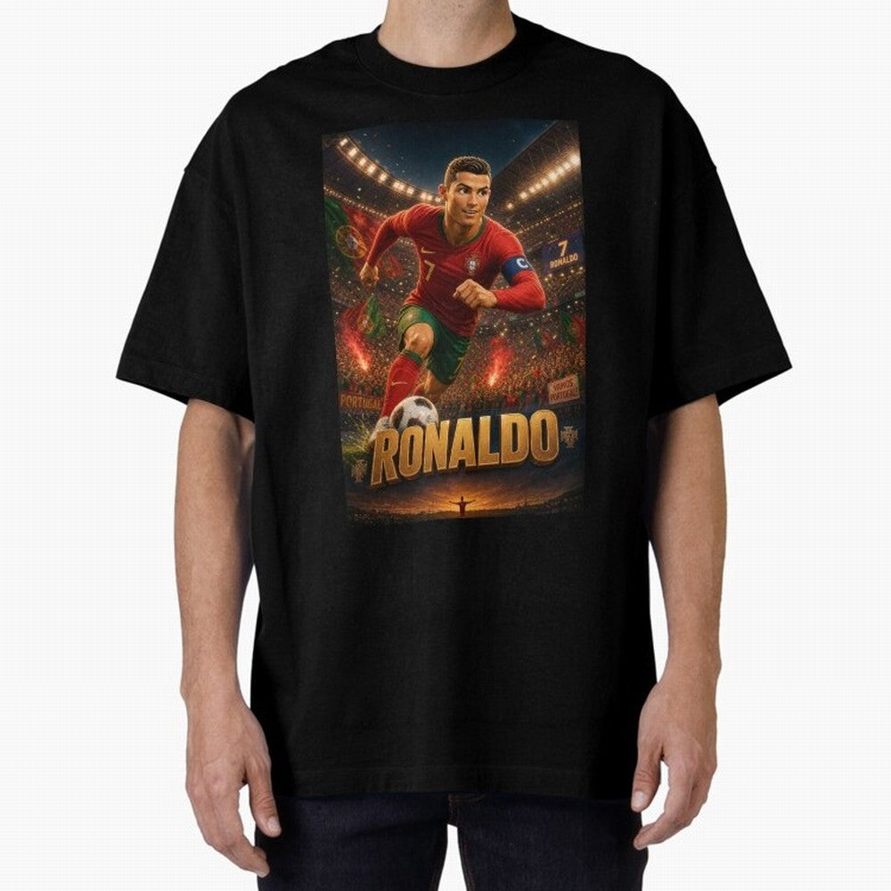 Ronaldo Oversized T-Shirt Show Up for the Glory of Global Football Passion for FIFA World Cup 2026, Filled with Messi, Neymar and Mbappe, Spain and Netherlands, Stadium Chants, National Pride, Trophy Dreams and Unforgettable Football Memories; Made