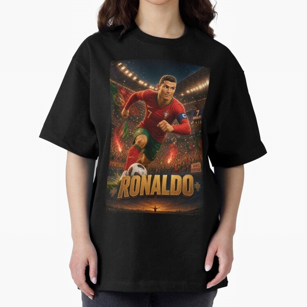 Ronaldo Oversized T-Shirt Show Up for the Glory of Global Football Passion for FIFA World Cup 2026, Filled with Messi, Neymar and Mbappe, Spain and Netherlands, Stadium Chants, National Pride, Trophy Dreams and Unforgettable Football Memories; Made