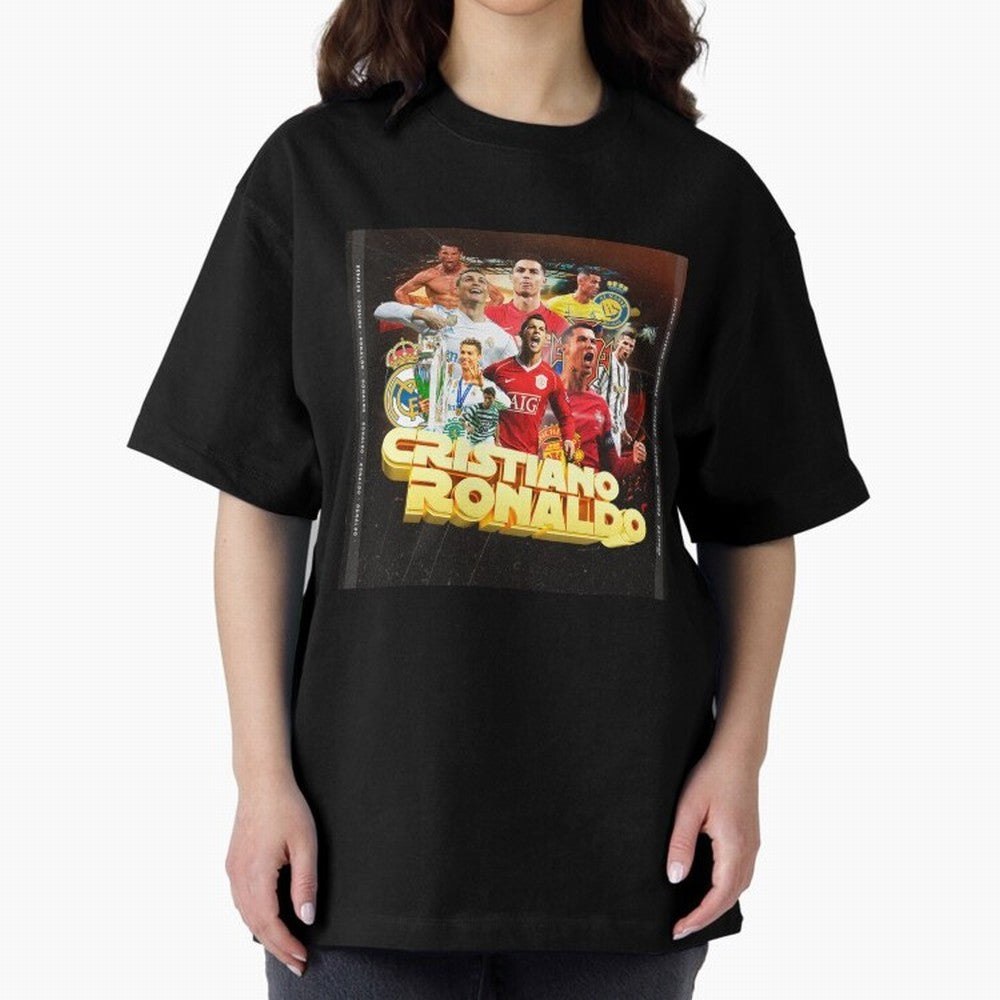 Cristiano Ronaldo Best of Career Oversized T-Shirt Cheer through Every Moment of FIFA World Cup 2026 USA Canada Mexico for Fans of Neymar, Haaland and Cristiano Ronaldo and Portugal, Bringing Supporter Pride, Iconic Celebrations, Legendary Names