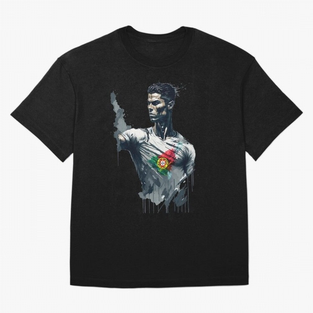 Cristiano Ronaldo splash art Oversized T-Shirt Celebrate the Next Chapter of FIFA World Cup 2026 USA Canada Mexico Spirit, Capturing Argentina and Brazil, CR7 and Messi, Soccer Culture, Superstar Moments, National Team Dreams and Competitive Fire;