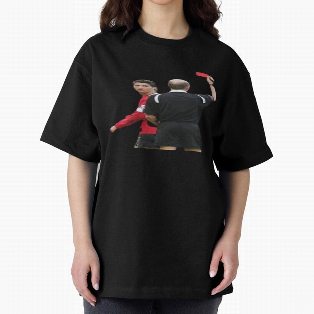 Cristiano Ronaldo Red Card Oversized T-Shirt Feel International Energy from FIFA World Cup 2026 Spirit, Celebrating Spain, CR7 and Messi, Football History, Final Match Energy, Crowd Noise and Once in a Lifetime Moments; Perfect for People Who Love