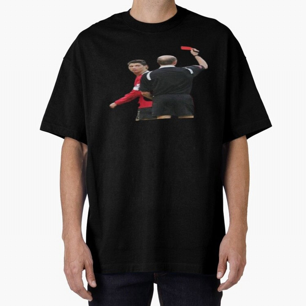 Cristiano Ronaldo Red Card Oversized T-Shirt Feel International Energy from FIFA World Cup 2026 Spirit, Celebrating Spain, CR7 and Messi, Football History, Final Match Energy, Crowd Noise and Once in a Lifetime Moments; Perfect for People Who Love