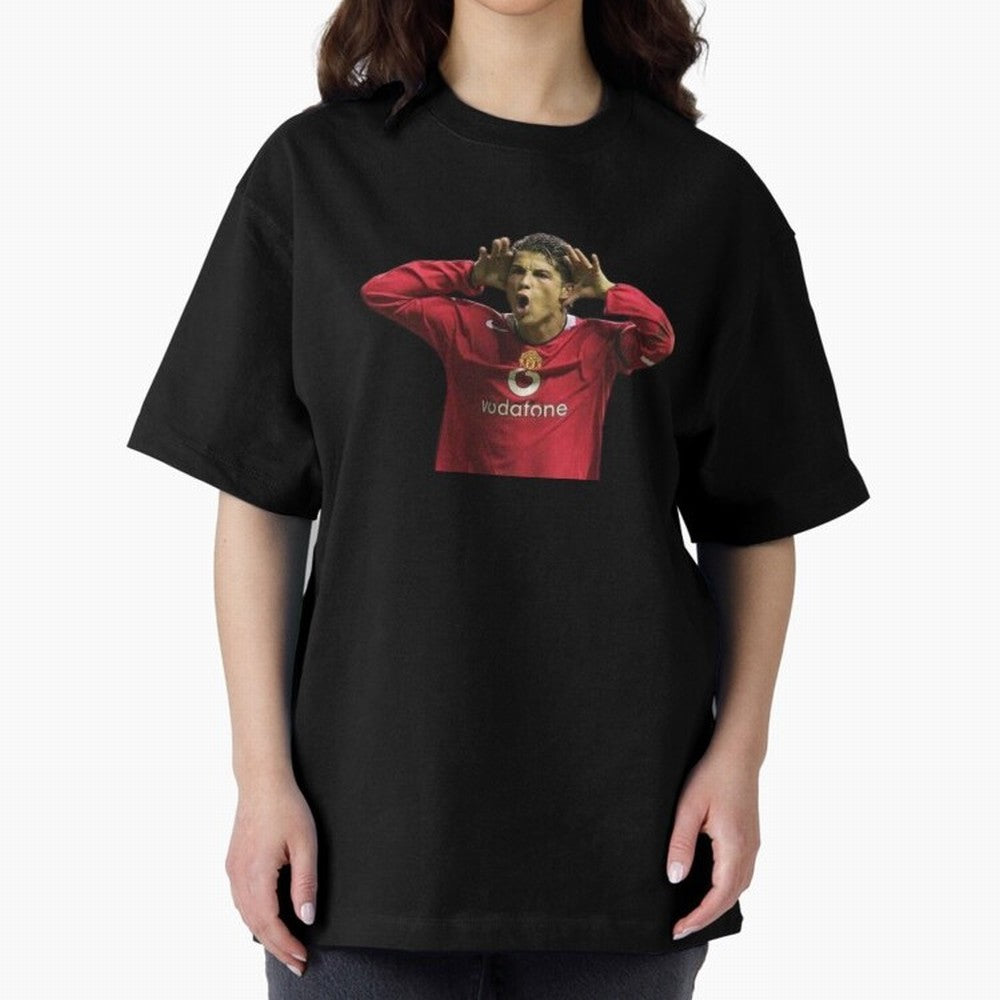 Crisitano Ronaldo Oversized T-Shirt Celebrate the Road through Global Football Passion for FIFA World Cup 2026 Group Stage, Highlighting Mbappe, France and Portugal, Goal Celebration Energy, Supporter Heritage, Football Icons and Worldwide