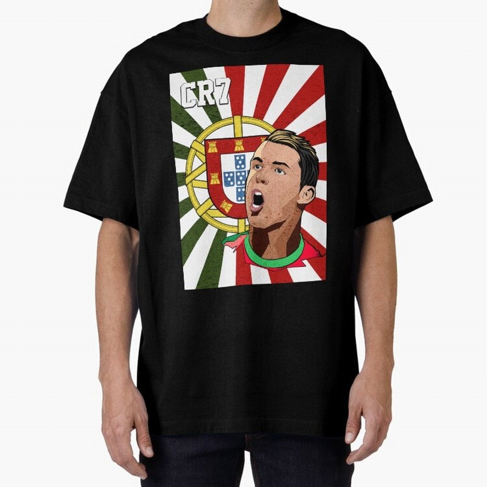 Cristiano Ronaldo 7 Oversized T-Shirt Celebrate Unforgettable Nights in Global Football Passion for FIFA World Cup 2026 Group Stage, Built around Mbappe and Neymar, Portugal, Supporter Pride, Iconic Celebrations, Legendary Names and Global Match