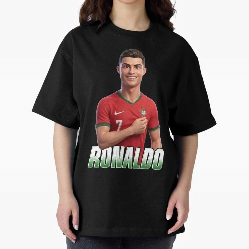 Ronaldo Oversized T-Shirt Carry the Dream of FIFA World Cup 2026 USA Canada Mexico for Fans of Messi, CR7 and Mbappe and Spain and Netherlands, Bringing Soccer Culture, Superstar Moments, National Team Dreams and Competitive Fire; Built for