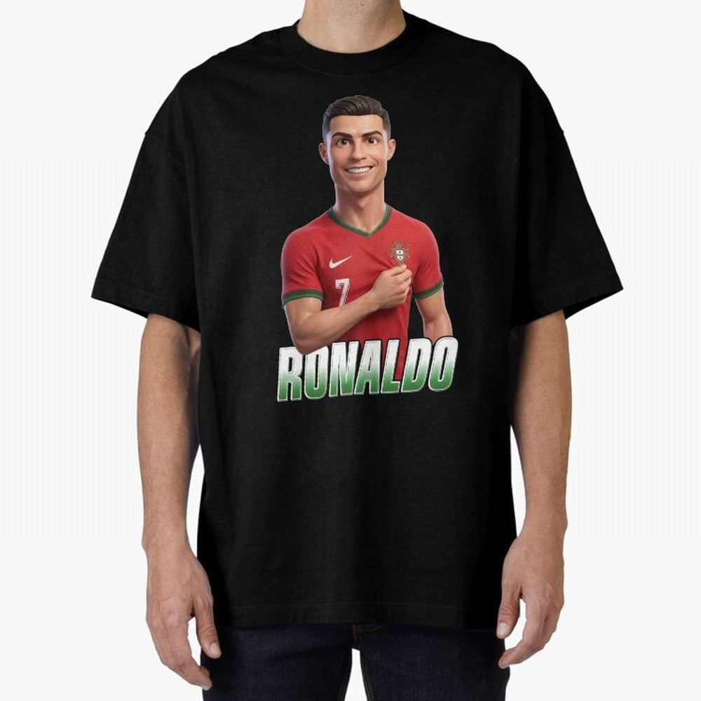 Ronaldo Oversized T-Shirt Carry the Dream of FIFA World Cup 2026 USA Canada Mexico for Fans of Messi, CR7 and Mbappe and Spain and Netherlands, Bringing Soccer Culture, Superstar Moments, National Team Dreams and Competitive Fire; Built for