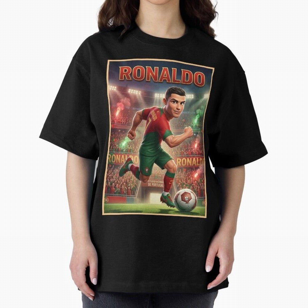 Ronaldo Oversized T-Shirt Celebrate National Team Dreams in the FIFA World Cup 2026 Journey through CR7 Highlights, Brazil Pride, Championship Spirit, Famous Goals, Roaring Crowds and International Football Unity; Ideal for Passionate Fans Who Love