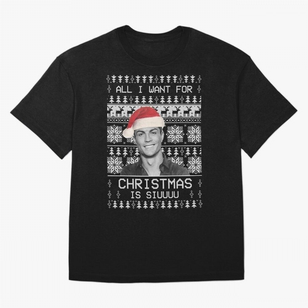 cristiano ronaldo siuuu funny christmas sweater Oversized T-Shirt Experience the Global Stage of FIFA World Cup 2026 USA Canada Mexico Spirit, Built around Spain, Neymar, Haaland and Cristiano Ronaldo, Global Supporter Spirit, Legendary Goals,
