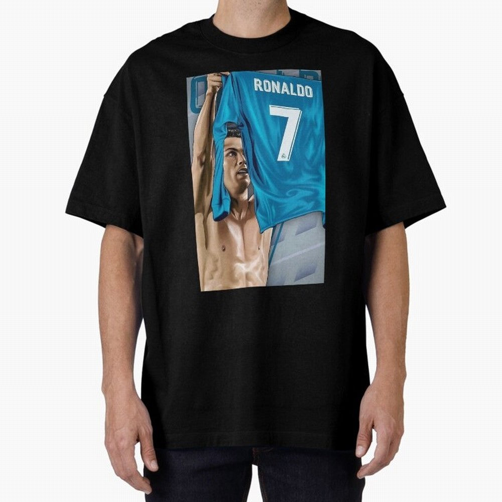 Cristiano Ronaldo Oversized T-Shirt Bring Retro Soccer Energy to FIFA World Cup 2026 Group Stage Spirit, Capturing Spain and Netherlands, CR7 and Messi, Fan Favorite Moments, National Team Passion, Big Match Drama and Soccer History; Perfect for