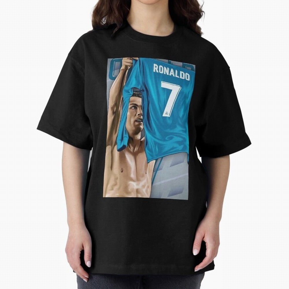 Cristiano Ronaldo Oversized T-Shirt Bring Retro Soccer Energy to FIFA World Cup 2026 Group Stage Spirit, Capturing Spain and Netherlands, CR7 and Messi, Fan Favorite Moments, National Team Passion, Big Match Drama and Soccer History; Perfect for