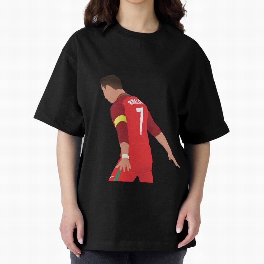 Cristiano Ronaldo - Portugal Oversized T-Shirt Celebrate the Magic of FIFA World Cup 2026 USA Canada Mexico Inspired by Haaland and Mbappe, Spain Energy, Fan Favorite Moments, National Team Passion, Big Match Drama and Soccer History; Great for