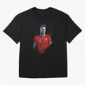 Cristiano Ronaldo splash art Oversized T-Shirt Feel International Energy from FIFA World Cup 2026 Spirit, Celebrating Spain, CR7 and Messi, Football History, Final Match Energy, Crowd Noise and Once in a Lifetime Moments; Perfect for People Who