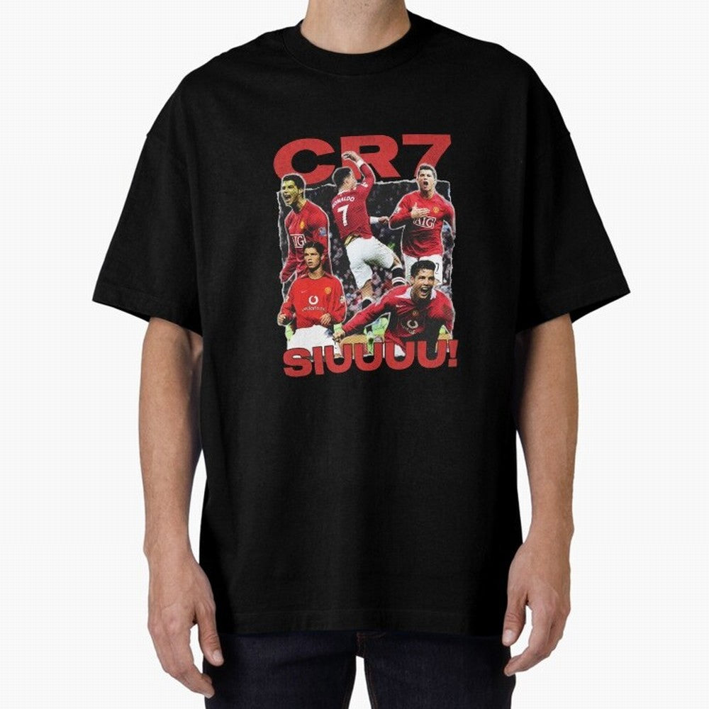 Retro Cristiano Ronaldo Manchester United Oversized T-Shirt Relive Match Day Hype around FIFA World Cup 2026 USA Canada Mexico, Cristiano Ronaldo, Haaland and CR7, England and Germany, Sports Nostalgia, International Competition, Famous Players and