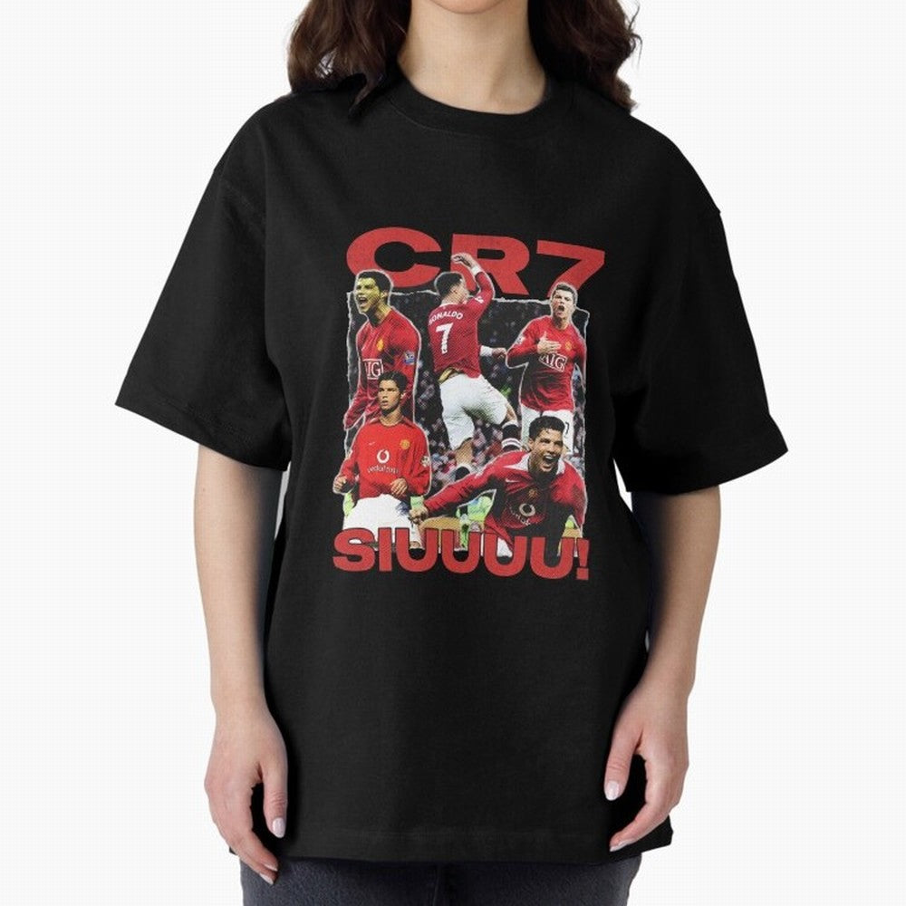 Retro Cristiano Ronaldo Manchester United Oversized T-Shirt Relive Match Day Hype around FIFA World Cup 2026 USA Canada Mexico, Cristiano Ronaldo, Haaland and CR7, England and Germany, Sports Nostalgia, International Competition, Famous Players and