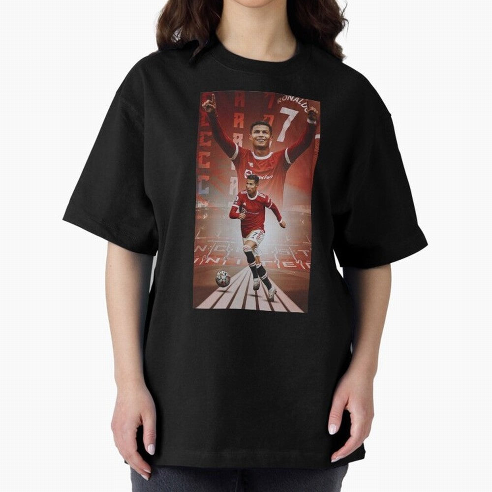 Cristiano Ronaldo Manchester Home 202122 , Ronaldo Gifts, Ronaldo Best Selling , Ronaldo Top Items Oversized T-Shirt Represent Match Day Hype around FIFA World Cup 2026 USA Canada Mexico, Haaland and Mbappe, Netherlands, Classic Soccer Heritage,
