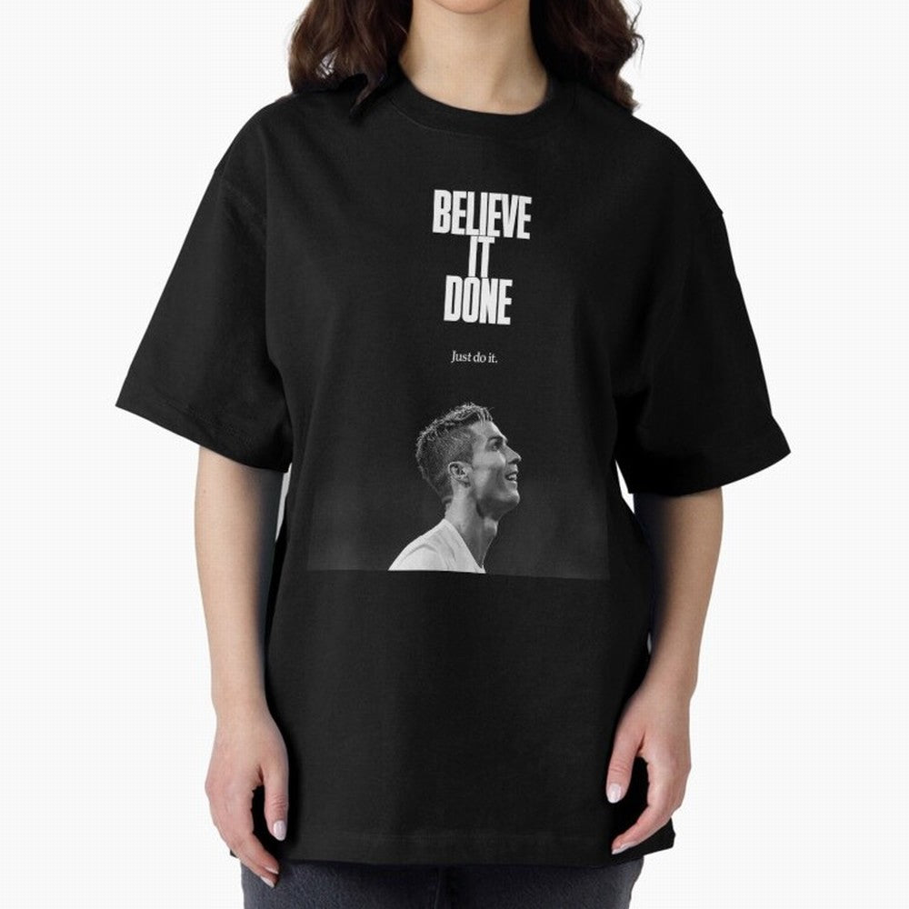 CRISTIANO RONALDO BELIVE IT DONE Oversized T-Shirt Showcase FIFA World Cup 2026 USA Canada Mexico for Fans of Mbappe and Neymar and Netherlands, Bringing Tournament Hype, Historic Matchups, Family Viewing Parties and Global Sports Pride; Perfect