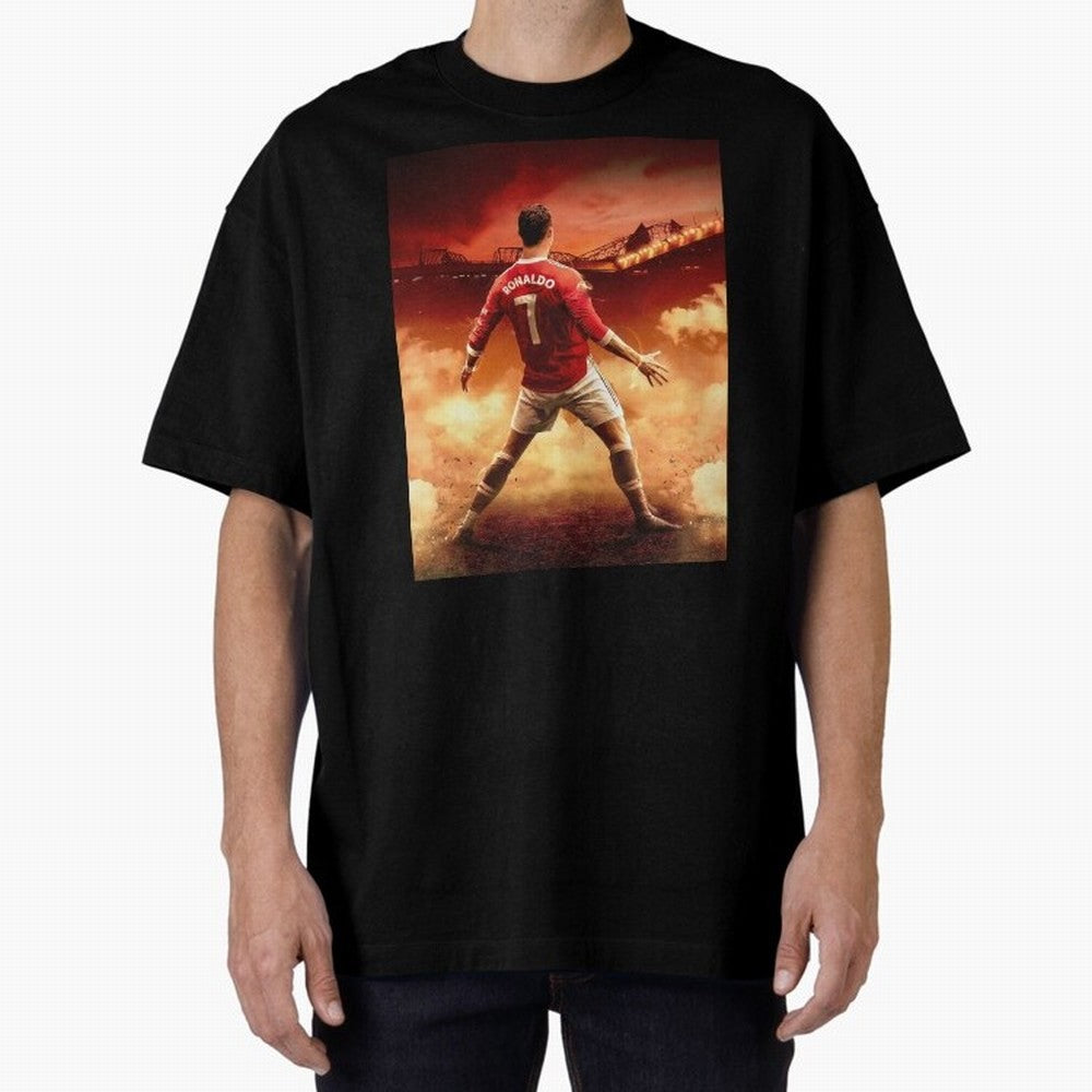 Ronaldo Cr7 Siuuu Manchester,Ronaldo Gifts,Ronaldo Cover,Ronaldo Prints Oversized T-Shirt Join the Countdown to Match Day Hype around FIFA World Cup 2026 USA Canada Mexico, CR7 and Messi, Spain, Vintage Soccer Flavor, Modern Football Stars,