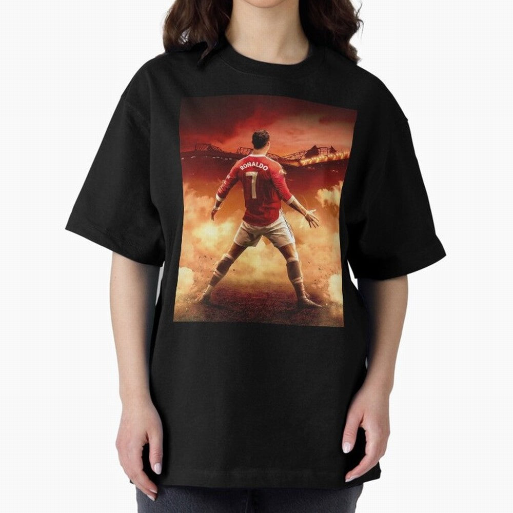 Ronaldo Cr7 Siuuu Manchester,Ronaldo Gifts,Ronaldo Cover,Ronaldo Prints Oversized T-Shirt Join the Countdown to Match Day Hype around FIFA World Cup 2026 USA Canada Mexico, CR7 and Messi, Spain, Vintage Soccer Flavor, Modern Football Stars,