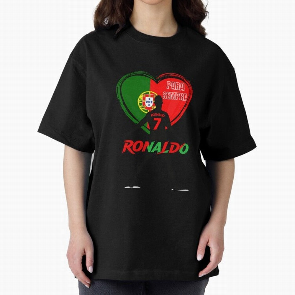 Love Cristiano Ronaldo Oversized T-Shirt Capture Stadium Memories from FIFA World Cup 2026 USA Canada Mexico for Fans of Messi and Cristiano Ronaldo and England, Bringing Supporter Pride, Iconic Celebrations, Legendary Names and Global Match Day