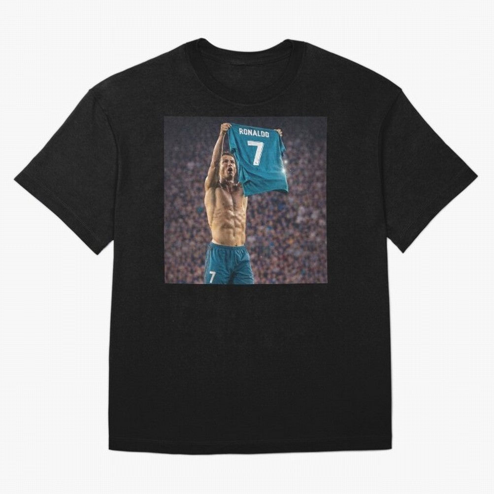 Ronaldo Holding Number Seven Shirt Oversized T-Shirt Get Ready for Global Football Passion for FIFA World Cup 2026 USA Canada Mexico, Driven by Cristiano Ronaldo, Spain, Football Festival Excitement, Trophy Ambitions, Country Rivalries and Star