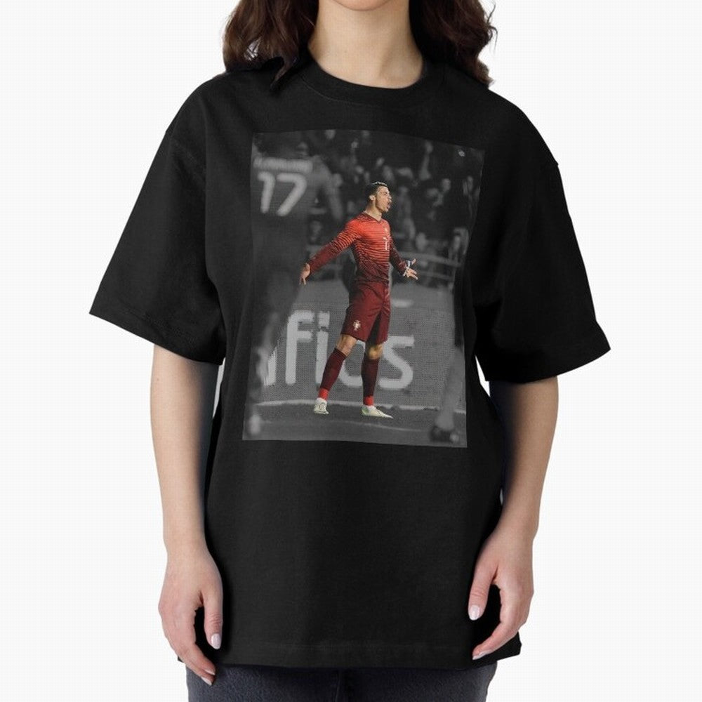 Cristiano Ronaldo Siuuuuuu,Ronaldo Gifts, Ronaldo Best Selling , Ronaldo Top Items Oversized T-Shirt Show Your Love for Global Football Passion for FIFA World Cup 2026 USA Canada Mexico, Filled with CR7 and Messi, Germany, Football History, Final