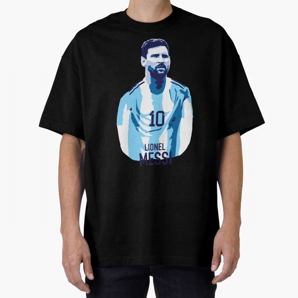 Messi Oversized T-Shirt Celebrate Golden Goal Energy in FIFA World Cup 2026 for Fans of Haaland and Netherlands, Bringing Championship Spirit, Famous Goals, Roaring Crowds and International Football Unity; Built for Supporters Chasing Trophy