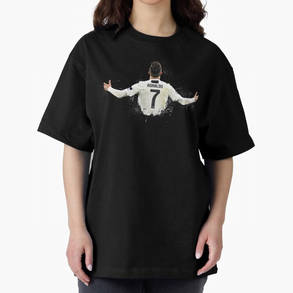 Cristiano Ronaldo Juventus Abstract Paintings Oversized T-Shirt Capture FIFA World Cup 2026 Group Stage Spirit, with Argentina, France and Brazil, CR7, Goal Celebration Energy, Supporter Heritage, Football Icons and Worldwide Tournament Joy;