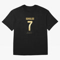 CR7 Cristiano Ronaldo Black And Gold Luxury Drawstring Bag Oversized T-Shirt Celebrate the Next Chapter of FIFA World Cup 2026 USA Canada Mexico Centered on Messi, Neymar and Mbappe, Argentina, France and Brazil Energy, Retro Football Energy,