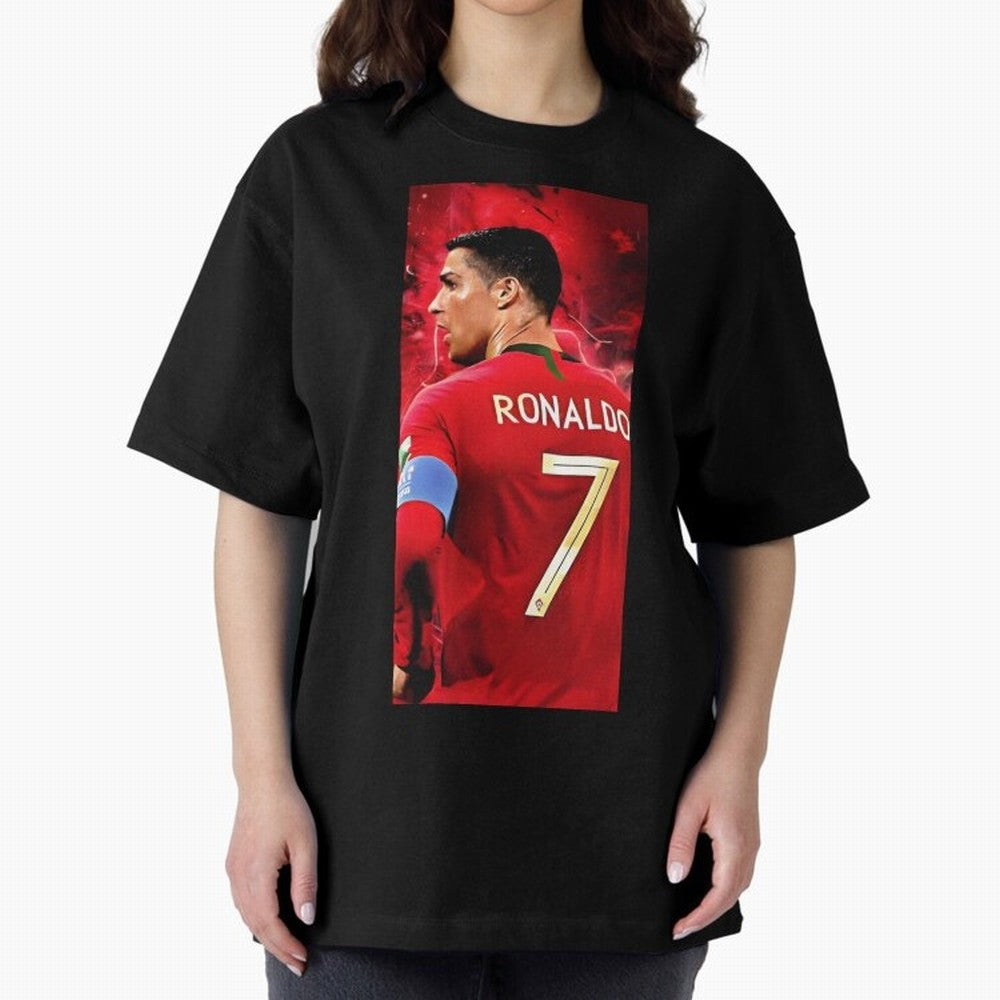 Cristiano Ronaldo Oversized T-Shirt Bring Match Day Fire to FIFA World Cup 2026 USA Canada Mexico for Fans of Cristiano Ronaldo and Spain, Bringing Football Festival Excitement, Trophy Ambitions, Country Rivalries and Star Player Buzz; Ideal for