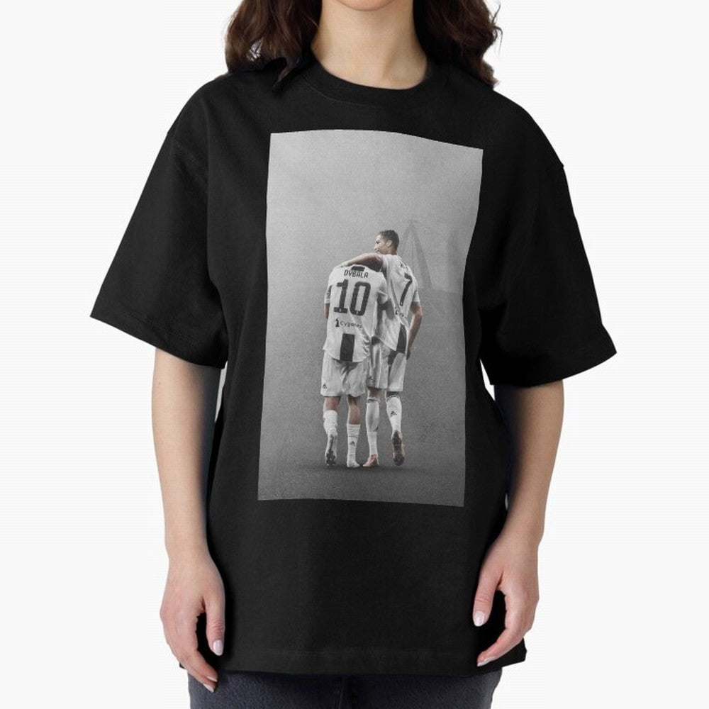 ronaldo with paulo dybala Oversized T-Shirt Turn Up for the FIFA World Cup 2026 Journey through Mbappe Highlights, Argentina and Brazil Pride, Vintage Soccer Flavor, Modern Football Stars, National Flags and Final Night Emotion; Great for Watch