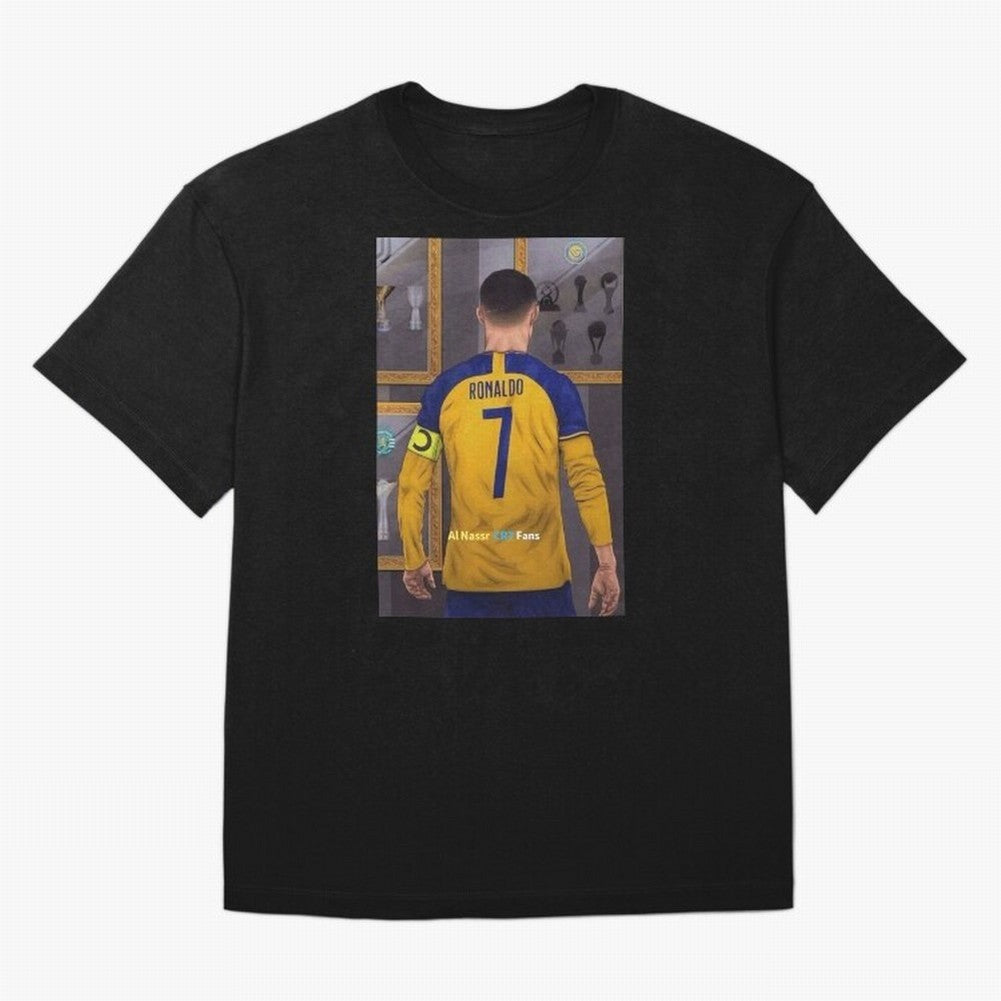 Al Nassr -Cristiano Ronaldo CR7 2023 Oversized T-Shirt Elevate Global Football Passion for FIFA World Cup 2026 Group Stage, Capturing Messi, CR7 and Mbappe, England, Championship Spirit, Famous Goals, Roaring Crowds and International Football