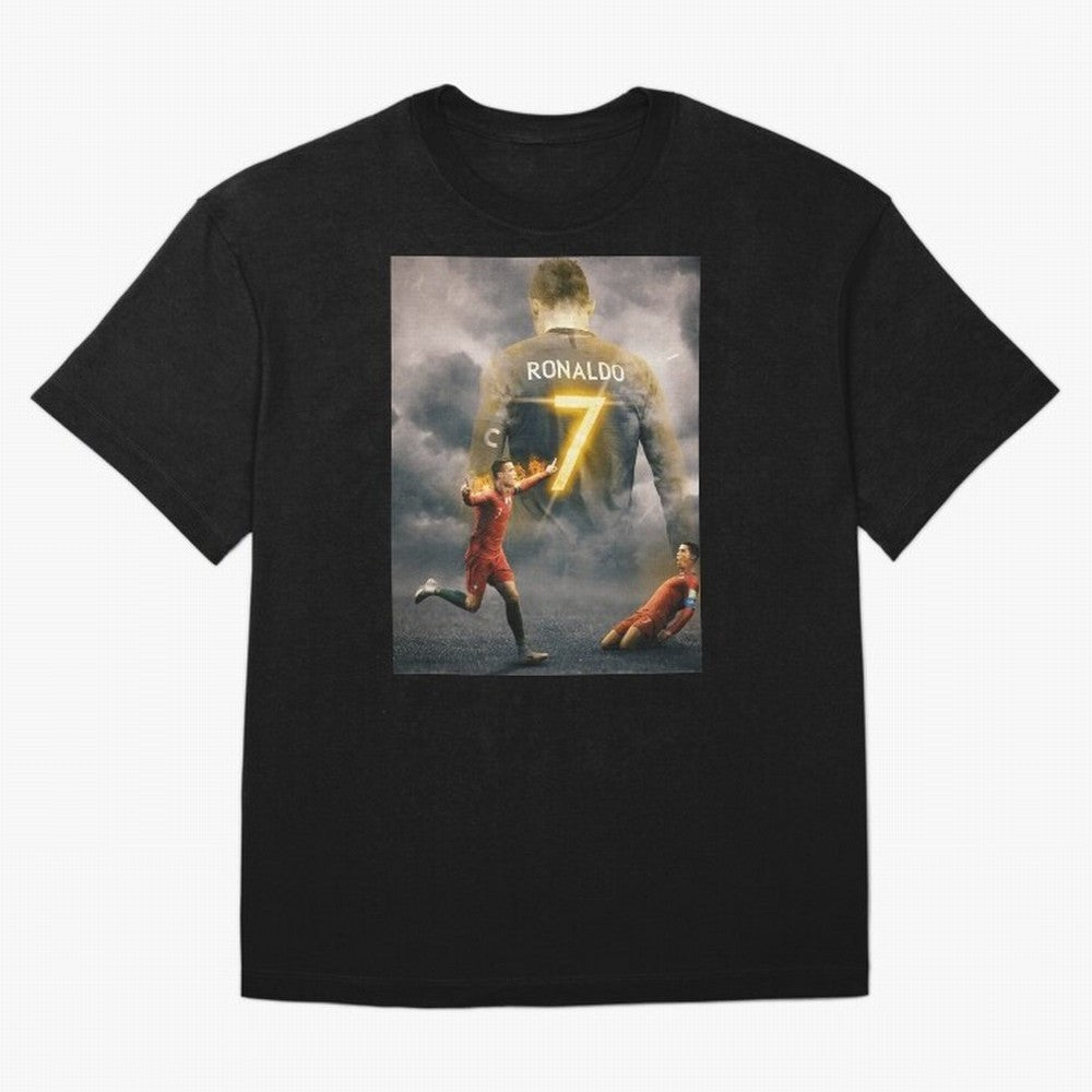 Art CR7 Wallpaper Oversized T-Shirt Capture Stadium Memories from FIFA World Cup 2026 USA Canada Mexico with CR7 and Messi, Argentina and Brazil Energy, Stadium Chants, National Pride, Trophy Dreams and Unforgettable Football Memories; Perfect for