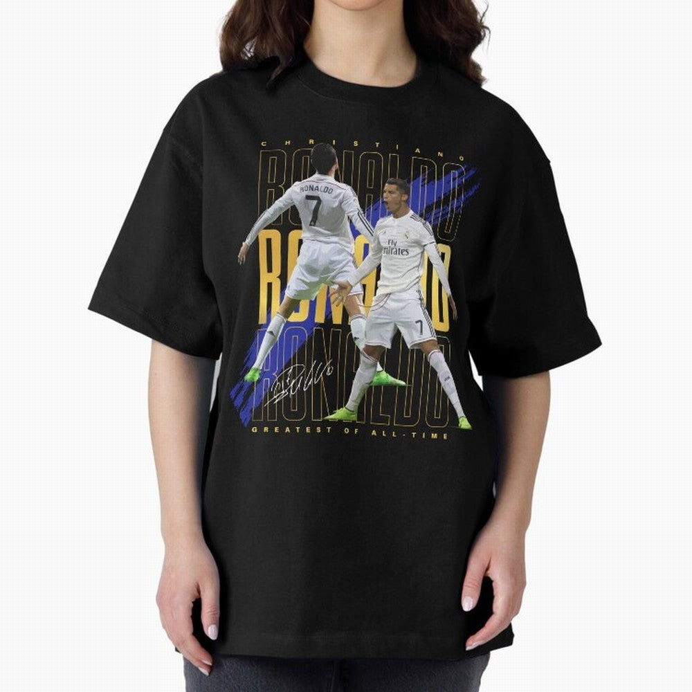 Cristiano Ronaldo Suuiii! Oversized T-Shirt Celebrate National Team Dreams in FIFA World Cup 2026 Spirit, Built around France and Portugal, Haaland and Mbappe, Championship Spirit, Famous Goals, Roaring Crowds and International Football Unity;