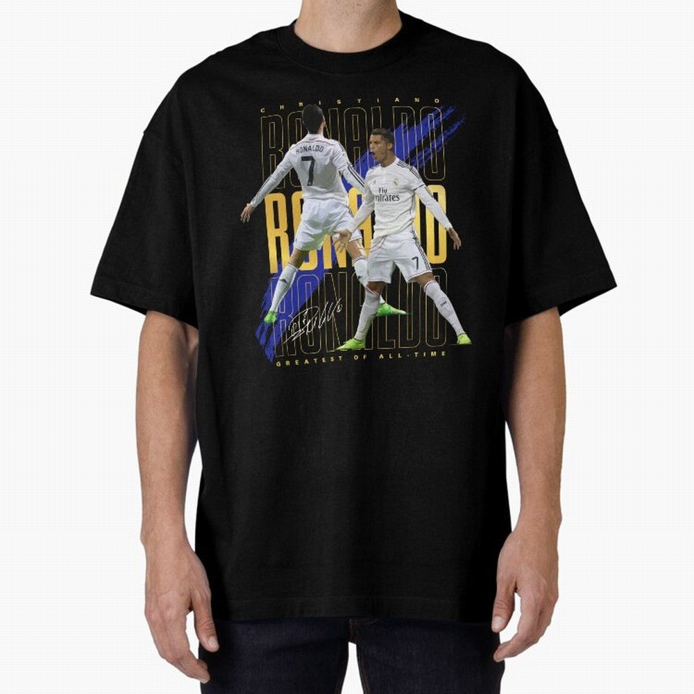 Cristiano Ronaldo Suuiii! Oversized T-Shirt Celebrate National Team Dreams in FIFA World Cup 2026 Spirit, Built around France and Portugal, Haaland and Mbappe, Championship Spirit, Famous Goals, Roaring Crowds and International Football Unity;