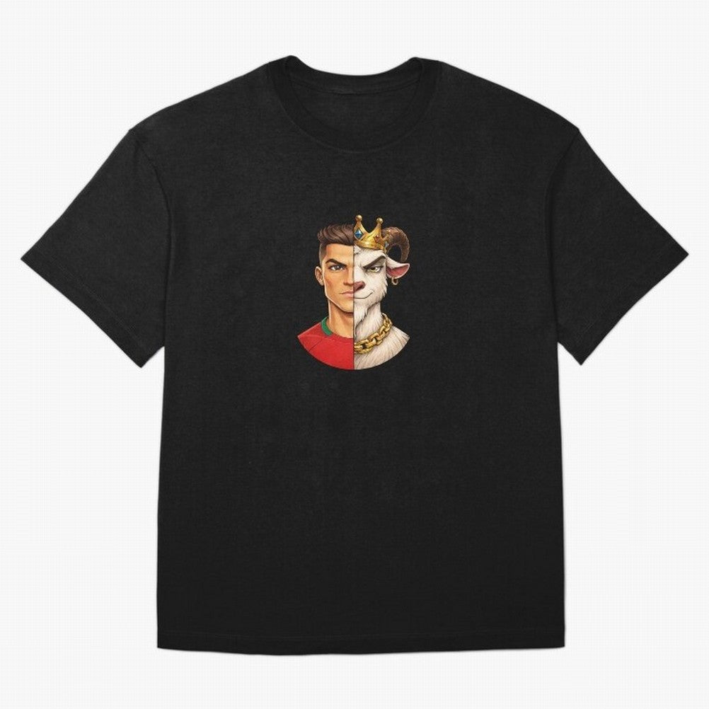 Half Man Half Goat - Cristiano Ronaldo Oversized T-Shirt Celebrate Football Dreams Across FIFA World Cup 2026 Group Stage with Cristiano Ronaldo, Portugal Energy, Supporter Pride, Iconic Celebrations, Legendary Names and Global Match Day Energy;