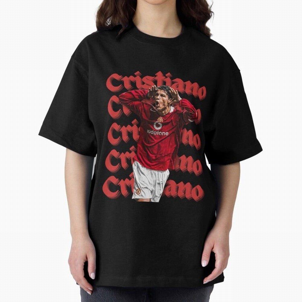 CR7 Oversized T-Shirt Celebrate the Magic of Match Day Hype around FIFA World Cup 2026 USA Canada Mexico, Messi, CR7 and Mbappe, France and Portugal, Fan Favorite Moments, National Team Passion, Big Match Drama and Soccer History; Great for Watch