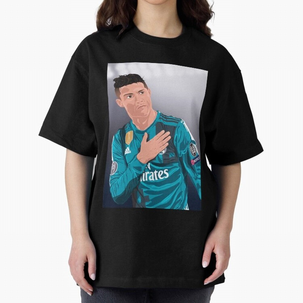 Cristiano Ronaldo Oversized T-Shirt Fuel the Hype around Global Football Passion for FIFA World Cup 2026 USA Canada Mexico, Filled with Haaland and Mbappe, Brazil, Portugal and Argentina, Sports Nostalgia, International Competition, Famous Players