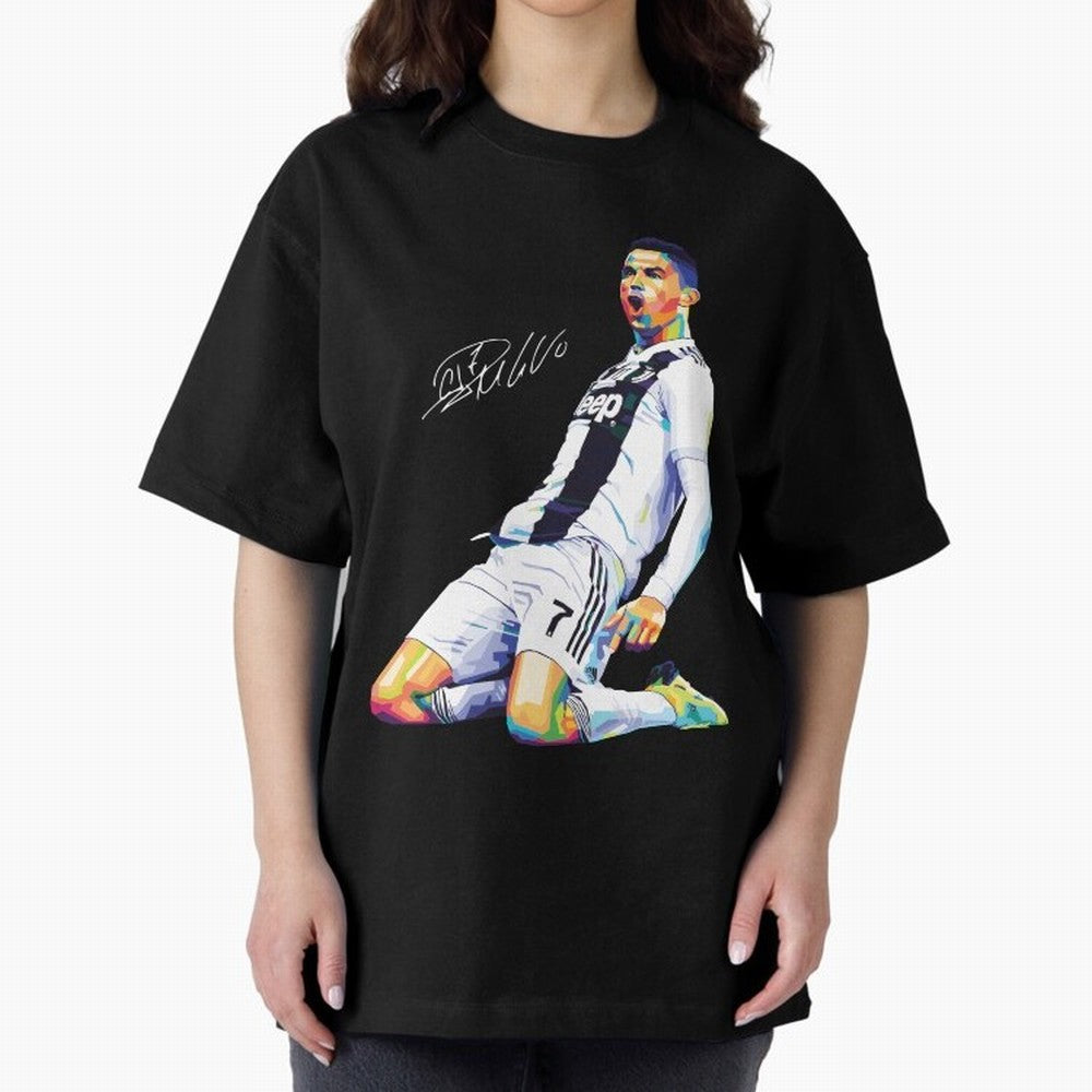C Ronaldo Wpap Pop Art Oversized T-Shirt Stand with FIFA World Cup 2026 Group Stage Made for CR7, Brazil, Portugal and Argentina Energy, Football Passion, Legendary Performances, Festival Vibes and Supporter Community; Great for Supporters Who Love