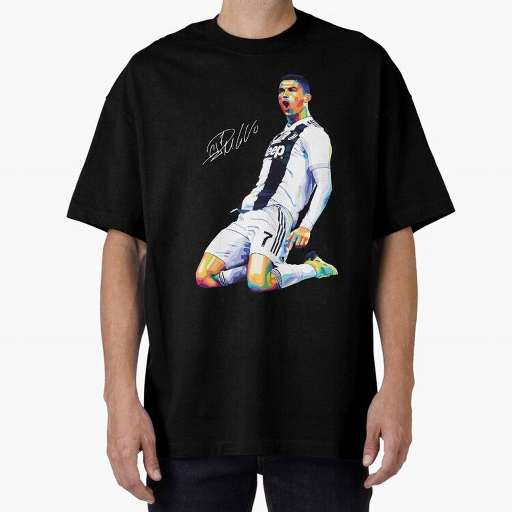 C Ronaldo Wpap Pop Art Oversized T-Shirt Stand with FIFA World Cup 2026 Group Stage Made for CR7, Brazil, Portugal and Argentina Energy, Football Passion, Legendary Performances, Festival Vibes and Supporter Community; Great for Supporters Who Love