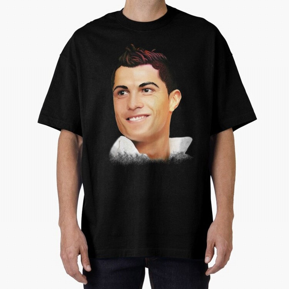 Cristiano Ronaldo CR7 | Digital Painting Oversized T-Shirt Join the Countdown to FIFA World Cup 2026 Spirit, Filled with Germany, Haaland, Fan Favorite Moments, National Team Passion, Big Match Drama and Soccer History; Built for Supporters Chasing