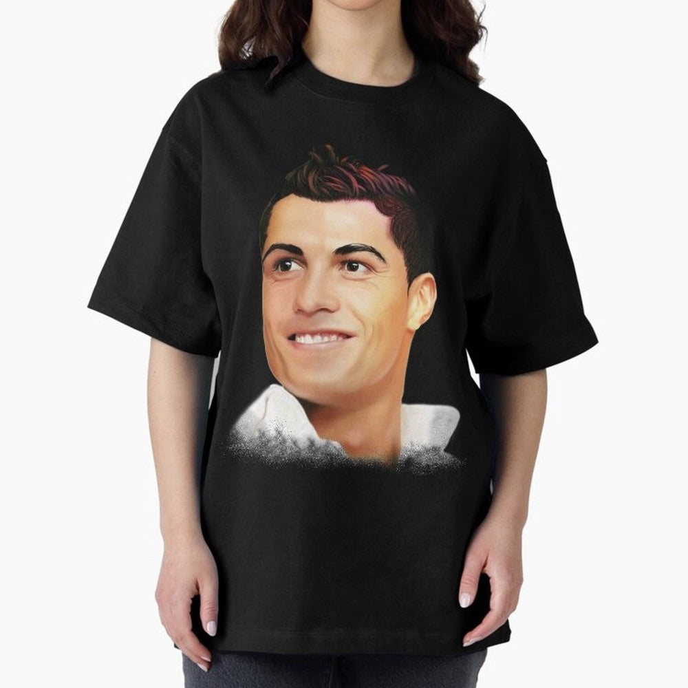 Cristiano Ronaldo CR7 | Digital Painting Oversized T-Shirt Join the Countdown to FIFA World Cup 2026 Spirit, Filled with Germany, Haaland, Fan Favorite Moments, National Team Passion, Big Match Drama and Soccer History; Built for Supporters Chasing