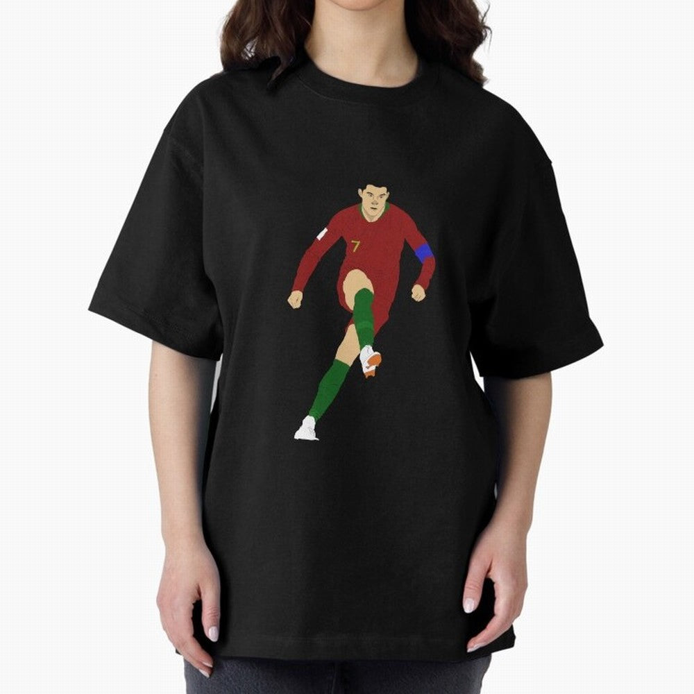 Cristian Ronaldo Design - Portugal - Real Madrid - Illustration - Cartoon - T-Shirt - Shirt - Sticker - Phone Case - CR7 Oversized T-Shirt Honor the Football Icons of Global Football Passion for FIFA World Cup 2026 USA Canada Mexico, with Cristiano