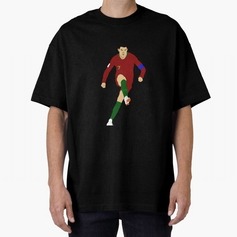Cristian Ronaldo Design - Portugal - Real Madrid - Illustration - Cartoon - T-Shirt - Shirt - Sticker - Phone Case - CR7 Oversized T-Shirt Honor the Football Icons of Global Football Passion for FIFA World Cup 2026 USA Canada Mexico, with Cristiano