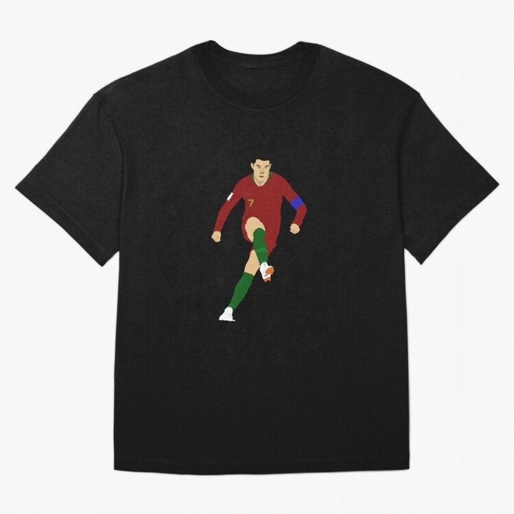 Cristian Ronaldo Design - Portugal - Real Madrid - Illustration - Cartoon - T-Shirt - Shirt - Sticker - Phone Case - CR7 Oversized T-Shirt Honor the Football Icons of Global Football Passion for FIFA World Cup 2026 USA Canada Mexico, with Cristiano