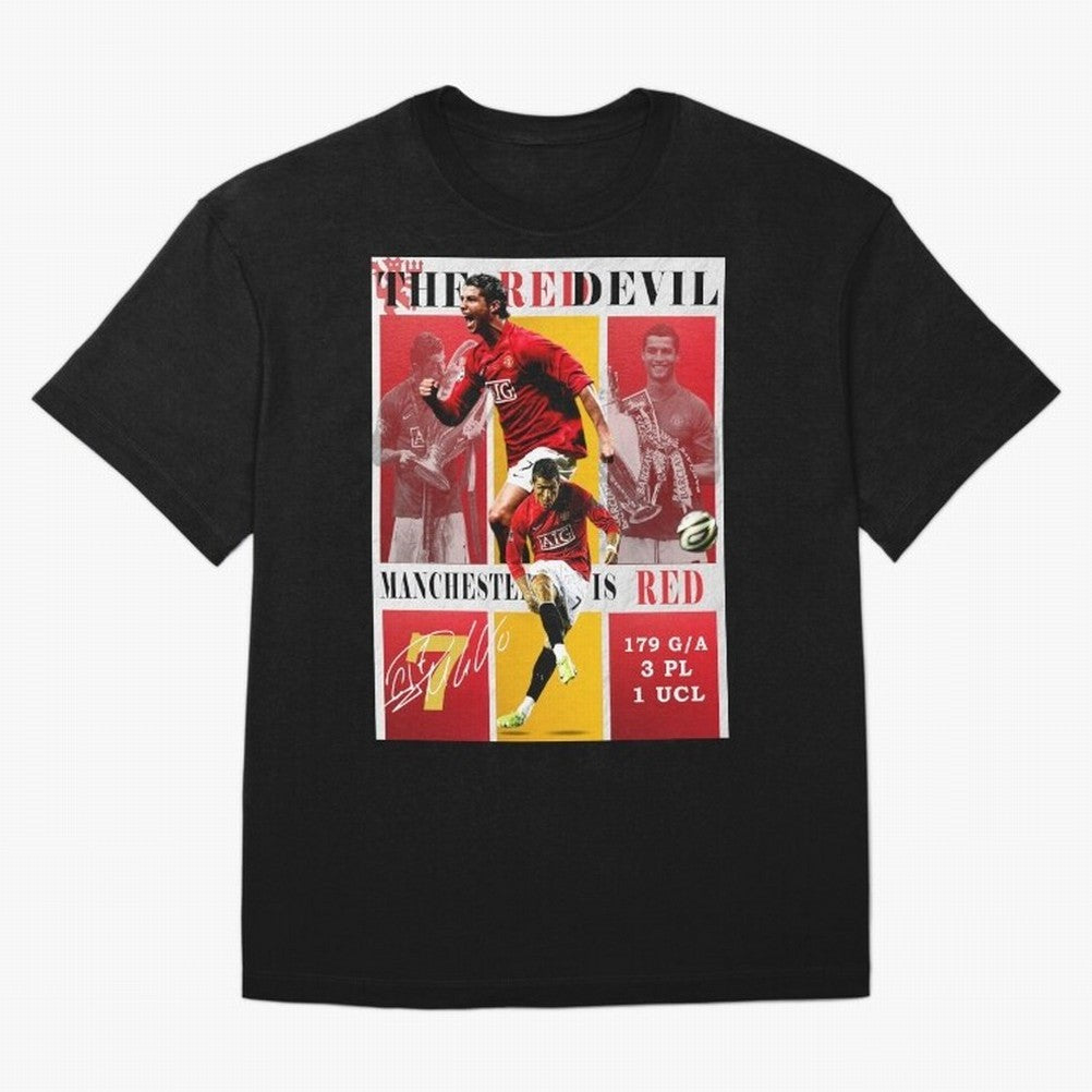 Cristiano Ronaldo 2008 Manchester United Poster Oversized T-Shirt Celebrate Golden Goal Energy in Match Day Hype around FIFA World Cup 2026, Messi, Argentina and Brazil, Football Passion, Legendary Performances, Festival Vibes and Supporter