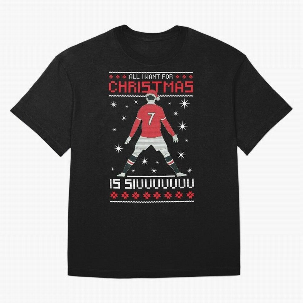 ALL I WANT FOR CHRISTMAS IS SIU Oversized T-Shirt Show Your Stadium Side during Global Football Passion for FIFA World Cup 2026 USA Canada Mexico, Driven by Messi, Neymar and Mbappe, Argentina, France and Brazil, Goal Celebration Energy, Supporter