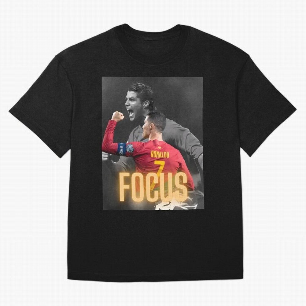 Focus With CR7 Oversized T-Shirt Bring a Champion Mindset to Match Day Hype around FIFA World Cup 2026, Messi, CR7 and Mbappe, Brazil, Champion Mindset, Group Stage Buzz, Knockout Tension and Passionate Fan Culture; Perfect for People Who Love