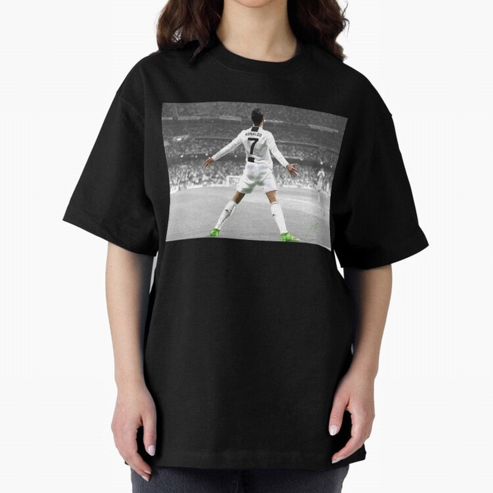 Cristiano Ronaldo Oversized T-Shirt Represent Global Football Passion for FIFA World Cup 2026 Group Stage, Centered on Haaland, Portugal, Tournament Hype, Historic Matchups, Family Viewing Parties and Global Sports Pride; Ideal for Fans Who Follow