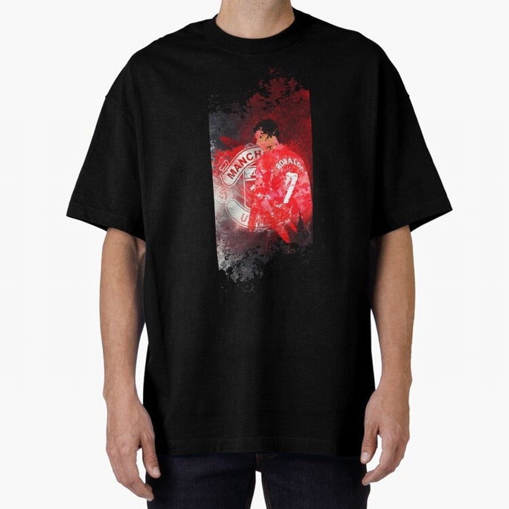 Ronaldo Illustration 003 Oversized T-Shirt Fuel Global Football Passion for FIFA World Cup 2026 Group Stage, with Messi, England, France and Netherlands, Vintage Soccer Flavor, Modern Football Stars, National Flags and Final Night Emotion; Created